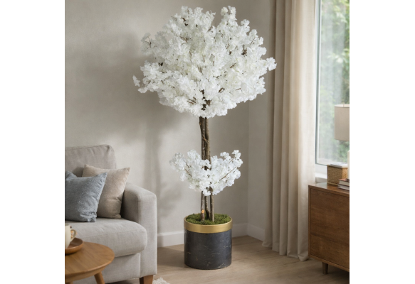 YAPAY BAHAR DALI AĞACI 185 CM BEYAZ